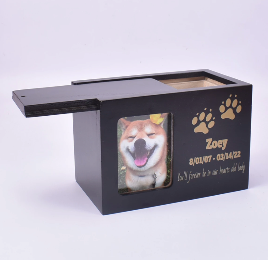 Custom Wood Environmentally Friendly Cat and Dog Pet Urn Cremation Funeral Memorial