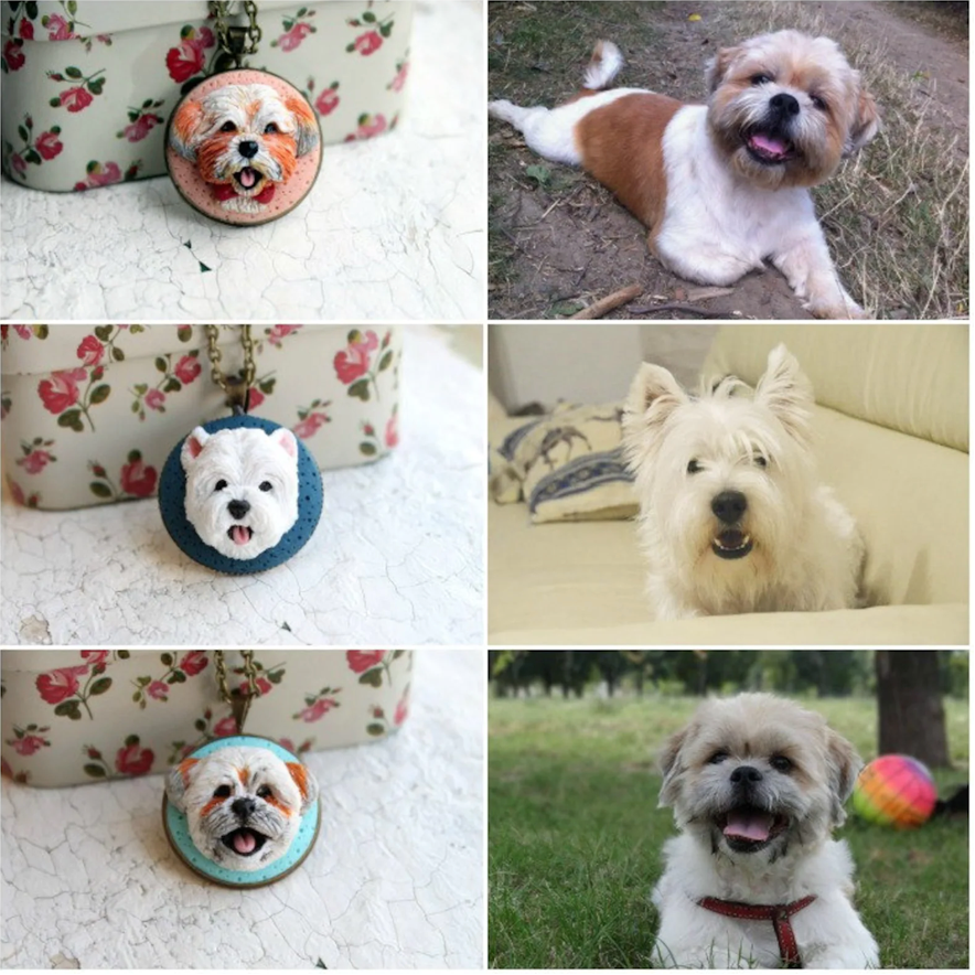 custom dog sculpture, polymer clay dog, custom pet picture custom dog jewelry