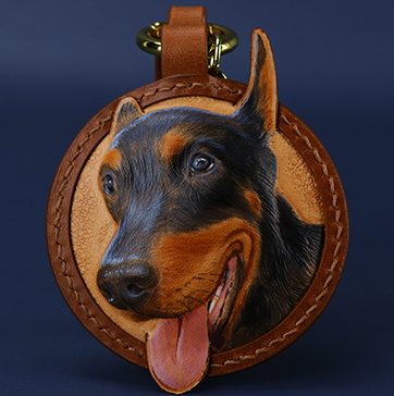 Pet Custom Leather Carving Keychain