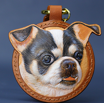 Pet Custom Leather Carving Keychain