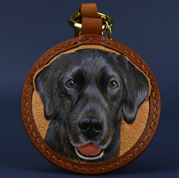 Pet Custom Leather Carving Keychain