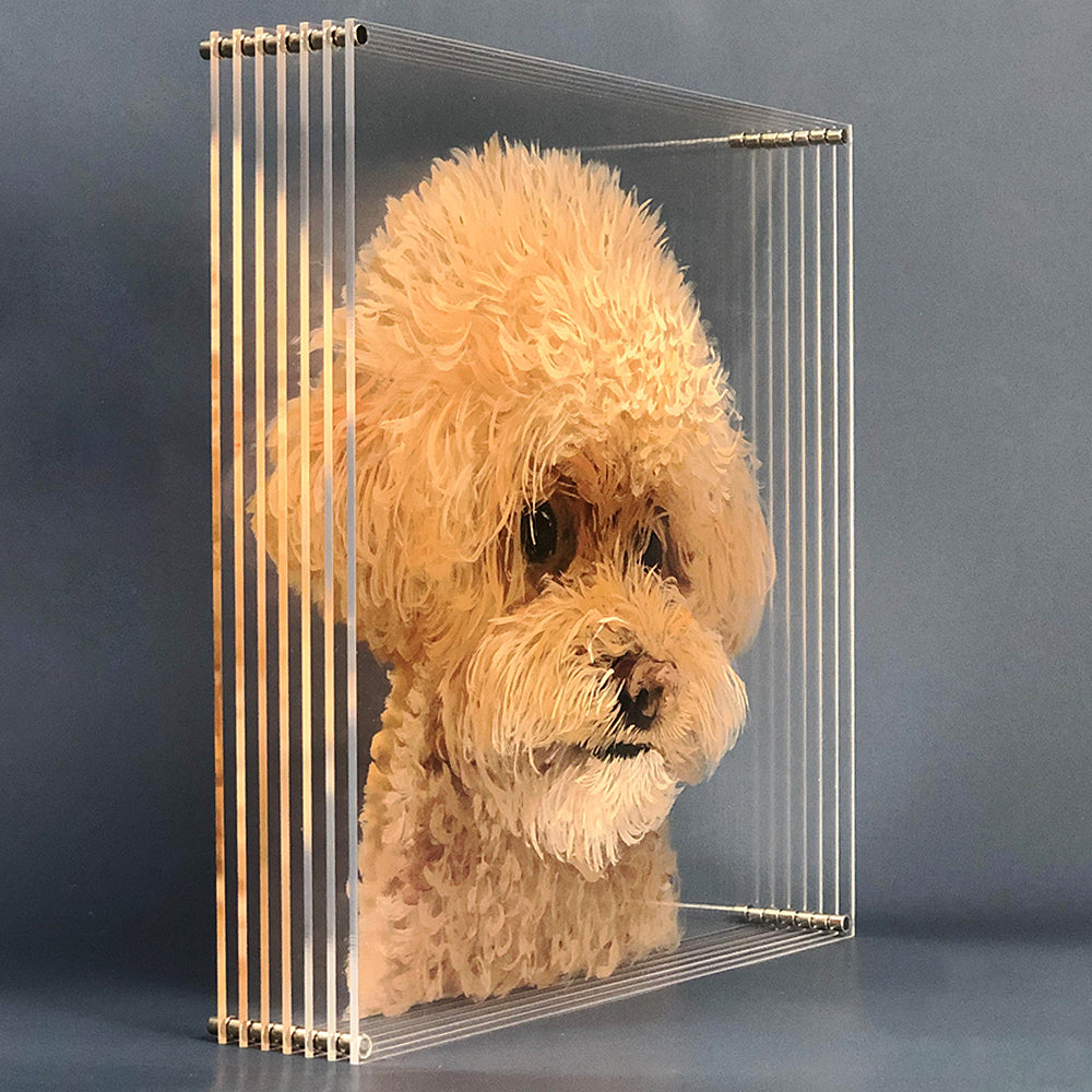 Glamore Selection Cat/Dog Portrait 3D Glass Painting Pet Art Suitable For All Animals/Pet +Human