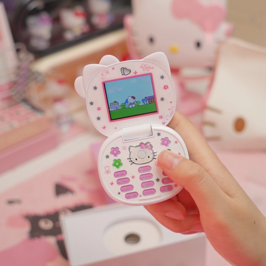 Glamore Selection Hello Kitty Flip Cute Lovely Small Mini Phone For Girl Kids Xmas Gifts