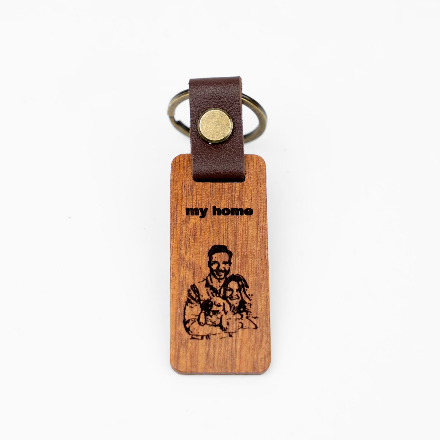 Glamore Selection Personalized Wooden Keychain For Keepsake Memorial Custom Gift