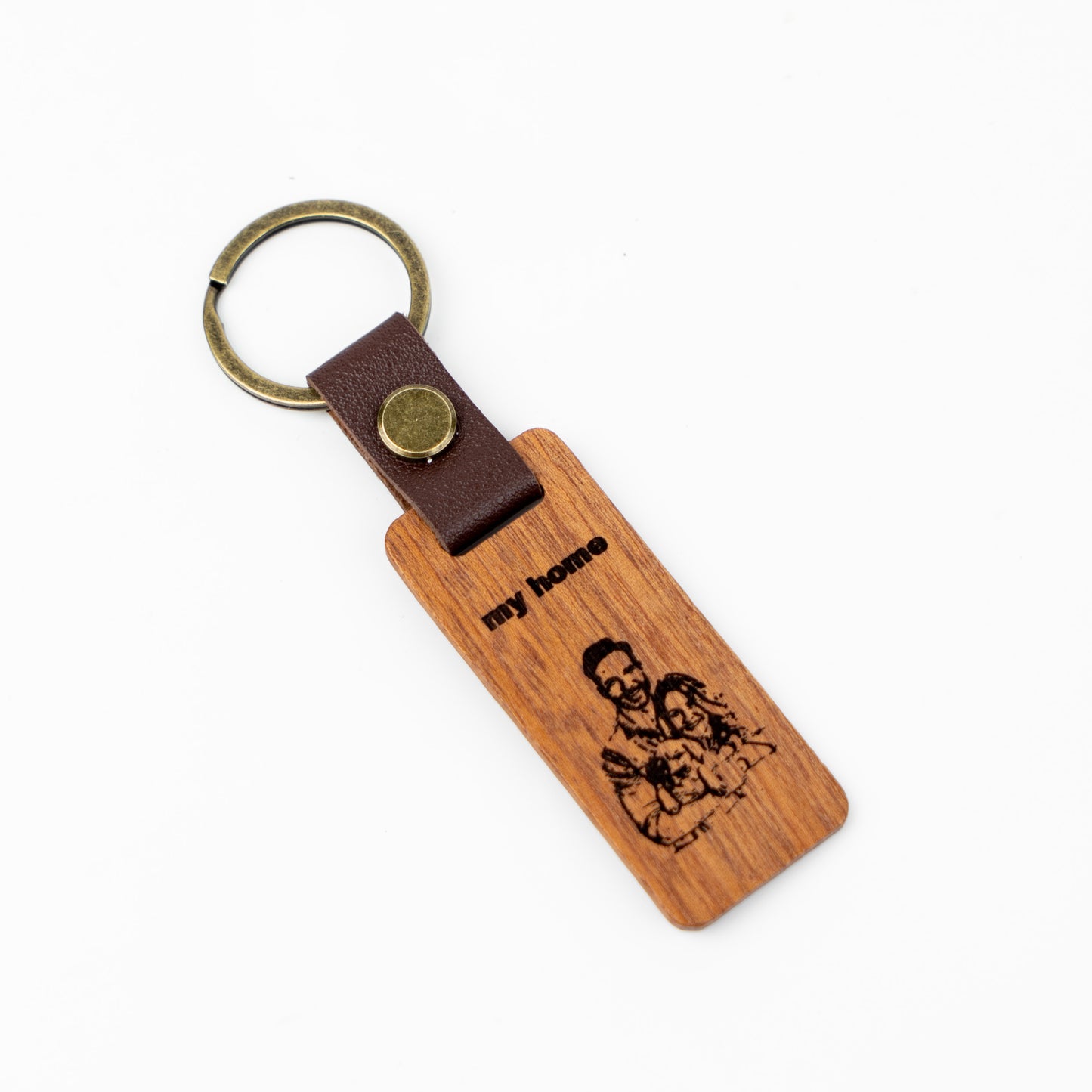Glamore Selection Personalized Wooden Keychain For Keepsake Memorial Custom Gift