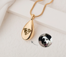 Lade das Bild in den Galerie-Viewer, Pet Photo Urn Necklace Pet Ashes Jewelry Pet Portrait Custom Pet Ashes Keepsake
