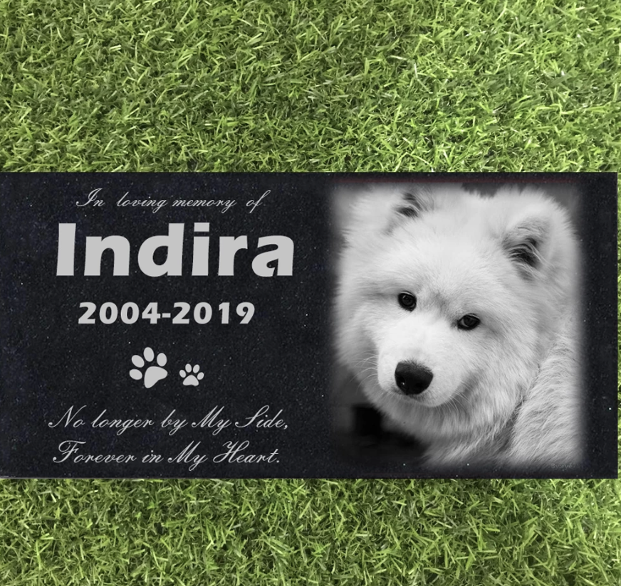 Memorial Tombstone Marble can engrave photos Pet Keepsake Gravestone Tomb Dog Cat For Paw Print Animal