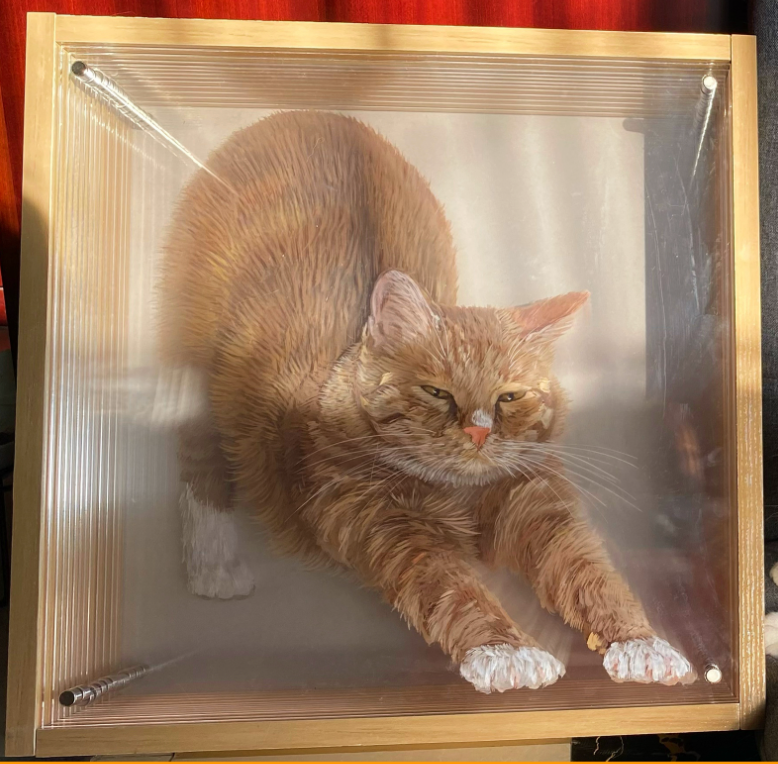 Custom 3D glass painting Free Shipping 1 Head + 1 Body