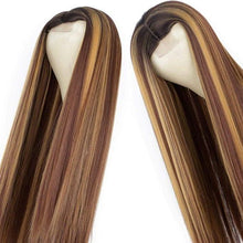 Загрузить изображение в средство просмотра галереи, AISI HAIR Highlights Omber Blonde Wig for Women Synthetic 26inches Long Straight Hair Middle Part Mixed Blonde Wig for Daily
