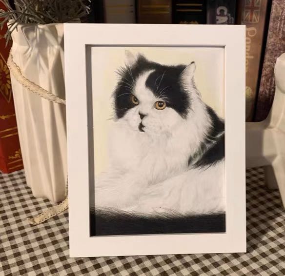 Custom Pet Portrait - Hand Drawn Colored Pencil Fine Art Dog Cat Animal Portrait
