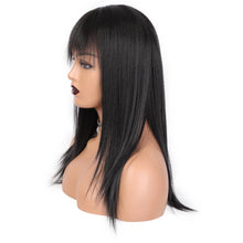 Carregar imagem no visualizador da galeria, Peruca longa reta com franja cabelo sintético AISI para mulheres para uso diário
