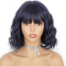 Lade das Bild in den Galerie-Viewer, AISI HAIR Short Curly Bob Wigs with Bangs Black Mix and Brown Synthetic Wavy Wave Bob Wig Natural Looking Heat Resistant Fiber Wigs for Women (Black Mix and Brown)

