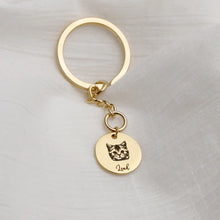 Lade das Bild in den Galerie-Viewer, Custom Pet Dog Portrait Key chain • Personalized Key Ring • Cat Engraved•  Pet Key rings
