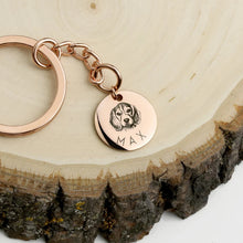 Lade das Bild in den Galerie-Viewer, Custom Pet Dog Portrait Key chain • Personalized Key Ring • Cat Engraved•  Pet Key rings
